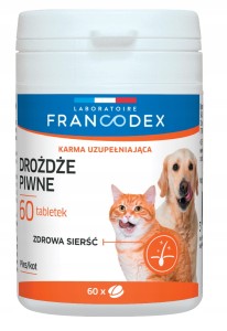 FRANCODEX DROŻDŻE PIWNE DLA PSA I KOTA 60 TABLETEK