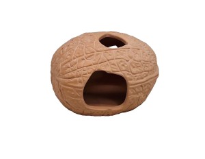 YARRO DOMEK CERAMICZNY, KRYJÓWKA DO KLATKI, TERRARIUM LUB AKWARIUM - ORZECH 12x9x8cm