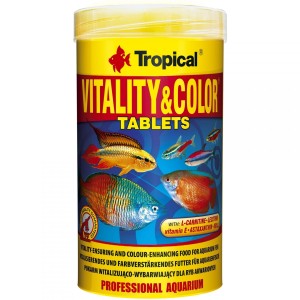 TROPICAL VITALITY & COLOR TABLETS 250ml POKARM WYBARWIAJĄCY DLA RYB AKWARIOWYCH TABLETKI