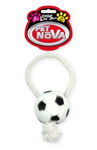 PET NOVA PIŁKA FUTBOLOWA NA SZNURKU DLA PSA 26cm