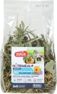 ZOLUX Nutrimeal Mix – Mieszanka dla królików, kawii domowych i szynszyli – regulacja wzrostu zębów, 100g