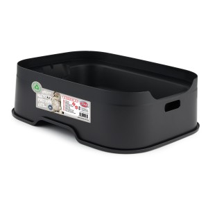 PET Nova Duża wytrzymała czarna otwarta kuweta na żwirek toaleta dla kota