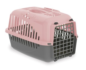 TRANSPORTER Dla Kota Królika Gryzonia 46x32x32cm Szaro różowy CROSSLAND 