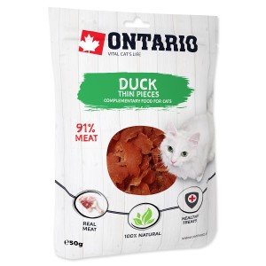 Ontario Duck Thin Pieces 50g Cieńkie plasterki kaczki - przysmak dla kota