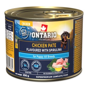 Ontario Pasztet dla szczeniąt z kurczakiem i spiruliną Mokra karma dla psa 200g