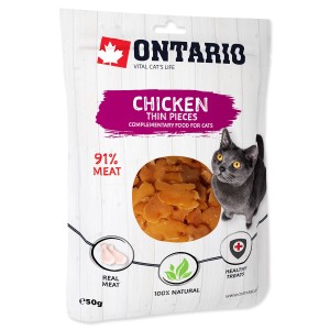 Ontario Chicken Thin Pieces Przysmak dla kota, cienkie kawałki z kurczaka 50g