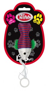 Pet Nova Zabawka dla kota ryba kolorowa na gumce 10x4cm