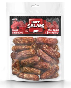 Happet Salami jagnięce kiełbaski 100g Smakołyki przysmaki dla PSA