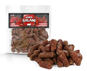 Happet Salami jagnięce kiełbaski 500g Smakołyki przysmaki dla PSA