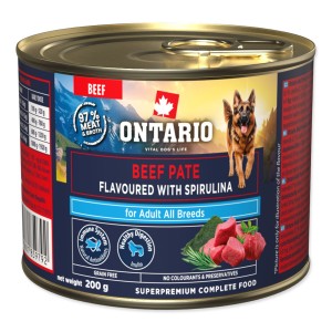 Ontario Adult Pasztet wołowy ze Spiruliną 200g - mokra karma dla psa
