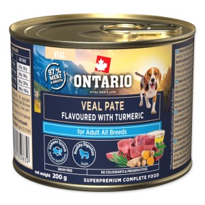 Ontario Adult Pasztet cielęcy z kurkumą 200g - mokra karma dla psa