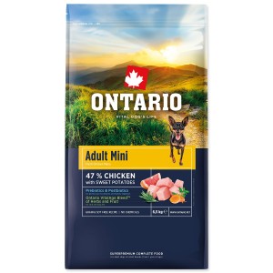 ONTARIO 6,5kg Adult Mini KURCZAK BATATY Karma Sucha Dla Psa Małe Rasy