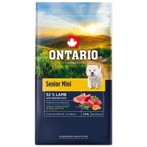 Ontario Senior Mini Lamb & Brown Rice 6,5kg  Sucha karma dla psa z jagnięciną