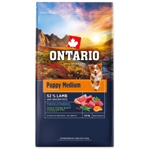 Ontario Puppy Medium Lamb & Brown Rice 6,5kg Karma dla szczeniąt średnich ras