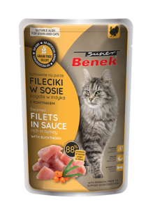 Super Benek bezzbożowe fileciki z indykiem i rokitnikiem w sosie 85g