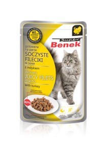 Super Benek Fileciki w sosie z indykiem - Saszetka dla kota 85g