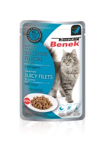 Super Benek Fileciki w sosie z pstrągiem - Saszetka dla kota 85g