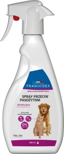 FRANCODEX Spray dla psa i kota przeciw pasożytom, z dimetykonem 500 ml