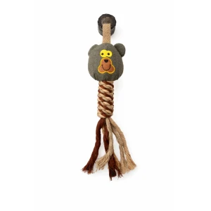 ZABAWKA DLA PSA sznur gumowy gryzak pluszowy miś szarpak z piszczałką 40 cm