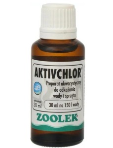 ZOOLEK AKTIVCHLOR 30ml Preparat do dezynfekcji akwarium i sprzętu