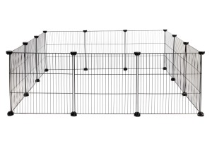 Kojec dla zwierzaka modułowy, 35 × 35 cm × 12 paneli – czarny
