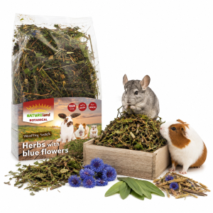 NatureLand Mieszanka ziół i niebieskich kwiatów Przysmak dla gryzonii 100g