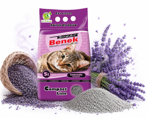 SUPER BENEK COMPACT LAWENDA 5L ŻWIREK DLA KOTA ZAPACHOWY BENTONITOWY