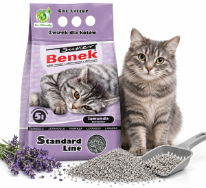 SUPER BENEK LAWENDA STANDARD 5L ŻWIREK DLA KOTA BENTONITOWY ZAPACHOWY