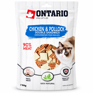 Ontario Double Sandwich 50g przysmak dla kota kanapka z kurczakiem i dorszem (1)