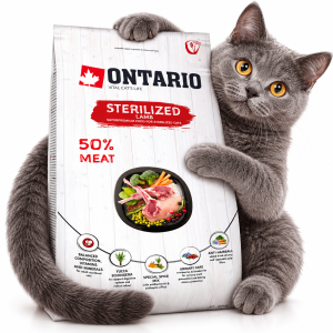 ONTARIO Karma dla kotów sterylizowanych z jagnięciną 2kg