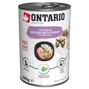 Ontario kurczak, indyk, rokitnik 400g puszka dla kota