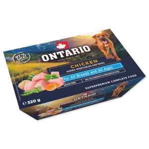 ONTARIO mokra karma dla psa z kurczakiem 320 g – tacka